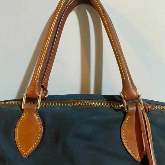 Dooney Bourke navy blue nylon satchel handbag - Picture 4 of 13